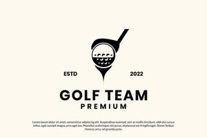 illustrazione del modello vettoriale di progettazione del logo della squadra di golf piatta