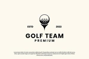 illustrazione del modello vettoriale di progettazione del logo della squadra di golf piatta