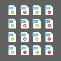 set di icone dei file di documento, elemento di design vettoriale