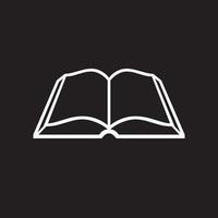 un semplice vettore di simbolo di libro in bianco e nero