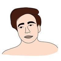 doodle illustrazione di un ragazzo con i capelli scuri vettore