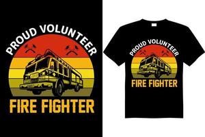 vettore di progettazione t-shirt vigile del fuoco gratis