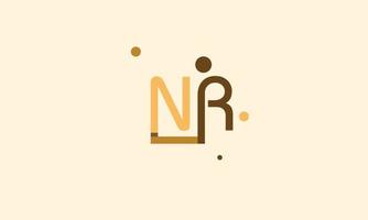 alfabeto lettere iniziali monogramma logo nr, rn, n e r vettore