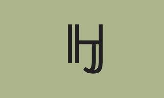 alfabeto lettere iniziali monogramma logo jh, hj, j e h vettore