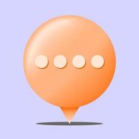 Icona arancione della bolla 3d vettore