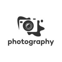 vettore di progettazione del logo di fotografia della fotocamera semplice. stile vintage