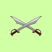 illustrazione del logo dell'icona della spada della lama vettore