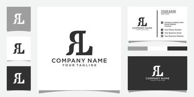 vettore di progettazione del logo della lettera iniziale rl o lr.