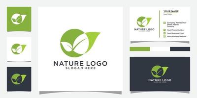 vettore di progettazione logo foglia organica, icona foglia organica