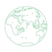 pianeta terra verde su sfondo bianco. vettore