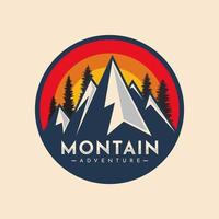 logo avventura in montagna con modello di logo vettoriale ilustration