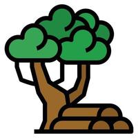 albero icona illustrazione vettoriale, legno, natura vettore