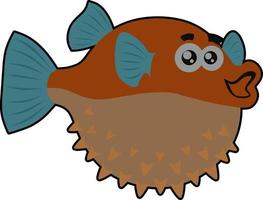 personaggio dei cartoni animati di pesce palla vettore