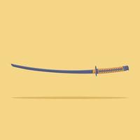 illustrazione dell'icona di vettore di katana. vettore di spada samurai. stile cartone animato piatto adatto per pagina di destinazione web, banner, volantino, adesivo, carta da parati, sfondo