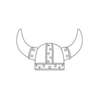 illustrazione dell'icona del profilo del casco vichingo su sfondo bianco isolato vettore