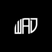 logo della lettera wad su sfondo nero. wad creative iniziali lettera logo concept. disegno della lettera del batuffolo. vettore