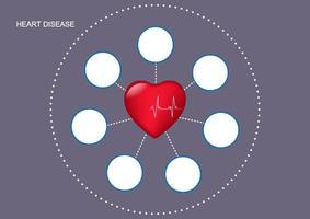 cuore di disegno grafico, per il concetto di presentazione illustrazione vettoriale di malattie cardiache