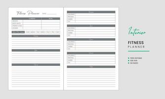 design degli interni del diario del pianificatore di fitness vettore