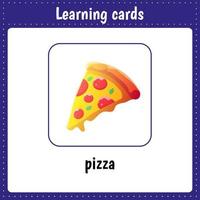 schede di apprendimento per bambini. pizza.attività prescolare per bambini. vettore