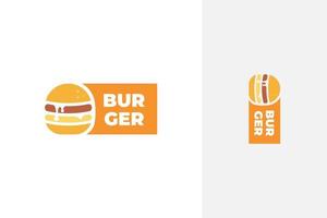 delizioso hamburger logo design vettoriale