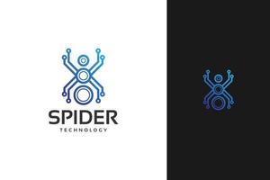 vettore minimo di progettazione del logo della tecnologia della tecnologia del ragno