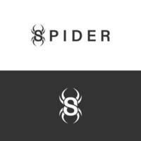 disegno del logo del ragno della lettera s vettore