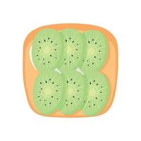 panino al kiwi. toast al kiwi. cibo vegetariano. illustrazione vettoriale in stile cartone animato. colazione salutare