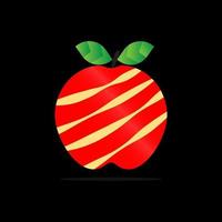 disegno dell'illustrazione della frutta della mela sveglia vettore