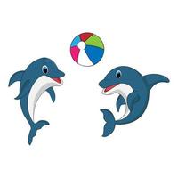 simpatico cartone animato animale delfino vettore