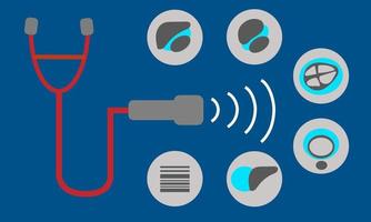 l'ecografia del punto di cura con l'icona ha mostrato risultati anormali vettore