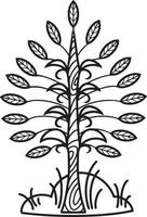 albero decorativo con foglie in una radura. illustrazione vettoriale su sfondo trasparente