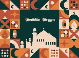 Kareem Ramadan. modello di biglietto di auguri islamico con ramadan per la progettazione di sfondi, poster, banner multimediali. vettore del ramadan. illustrazione del ramadan.