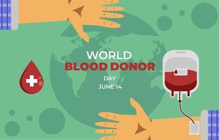 illustrazione del donatore di sangue mondiale piatta vettore