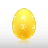 uovo di Pasqua giallo con motivo esotico, vettore, illustrazione. vettore