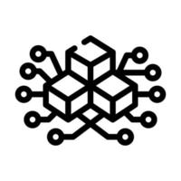 linea di illustrazione vettoriale dell'icona della linea di blocchi blockchain