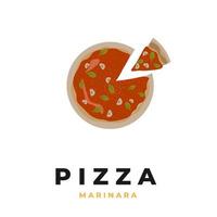 fetta di pizza marinara logo illustrazione vettoriale