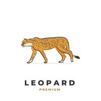 logo dell'illustrazione di vettore del ghepardo che cammina