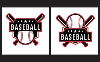 modello di logo di baseball con stile emblema. adatto per emblemi di società sportive, competizioni, campionati, tornei, design di t-shirt ecc vettore