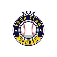 modello di logo di baseball con stile emblema. adatto per emblemi di società sportive, competizioni, campionati, tornei, design di t-shirt ecc. vettore