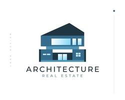 design moderno e futuristico del logo della casa per il marchio di attività immobiliari. logo di architettura astratta dell'edificio vettore