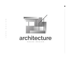 design moderno e futuristico del logo della casa. illustrazione del logo della casa in bianco e nero. design astratto del logo dell'edificio per immobili per l'identità del marchio aziendale di architettura vettore