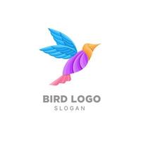 modello colorato gradiente di design del logo dell'uccello vettore