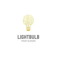 modello di progettazione del logo della tecnologia della lampadina, lampadina intelligente, tecnologia dell'idea della lampadina, tecnologia della lampadina vettore