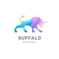 modello colorato sfumato design logo bufalo vettore