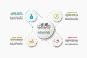 modello di infografica del circolo commerciale di presentazione vettore