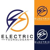 modello di progettazione di logo di elettricità fulmine tuono bullone vettore