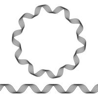 cornice geometrica e pennello infinito da elementi a spirale. illustrazione vettoriale. vettore