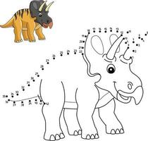 Pagina da colorare punto a punto del dinosauro zuniceratopo vettore