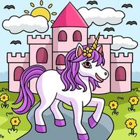 illustrazione del fumetto colorato principessa unicorno vettore