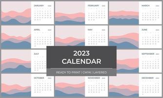 Calendario 2023 in stile moderno vettore